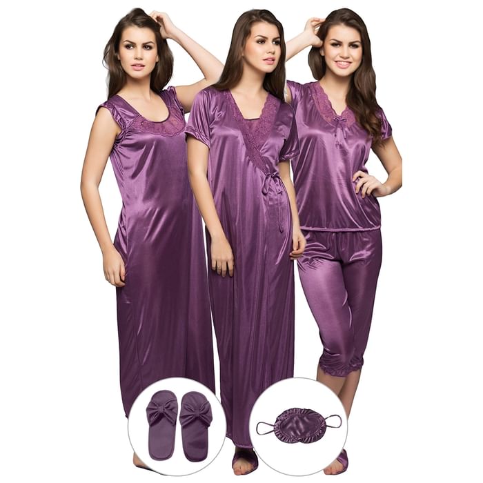 

Clovia 6 Pc Set In Purple - NSC284P12, Lavender