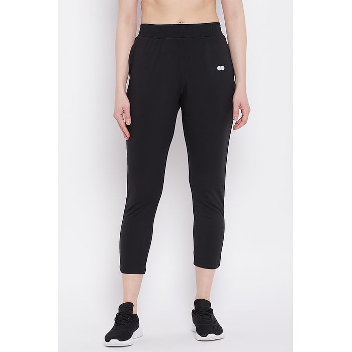 

Clovia Snug Fit Active Ankle-Length Jogger in Black - AB0048P13