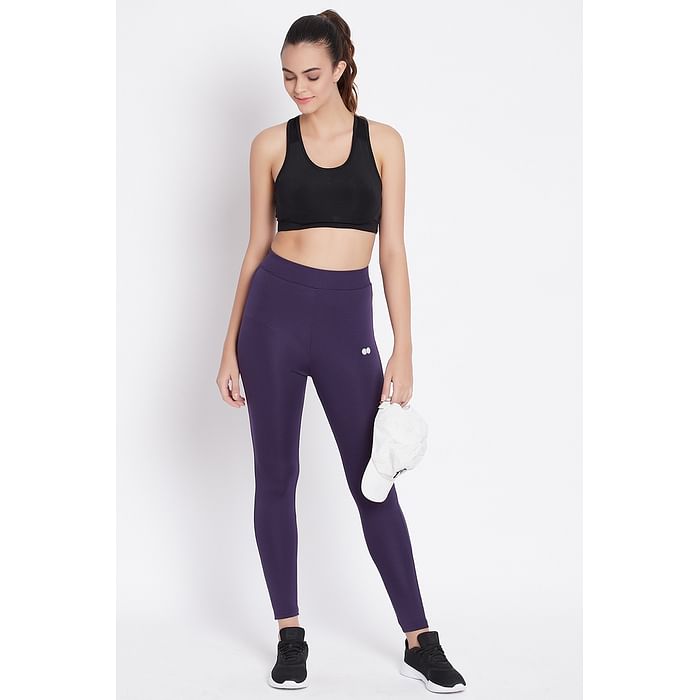 

Clovia Activewear Ankle Length Tights in Purple - AB0049P15