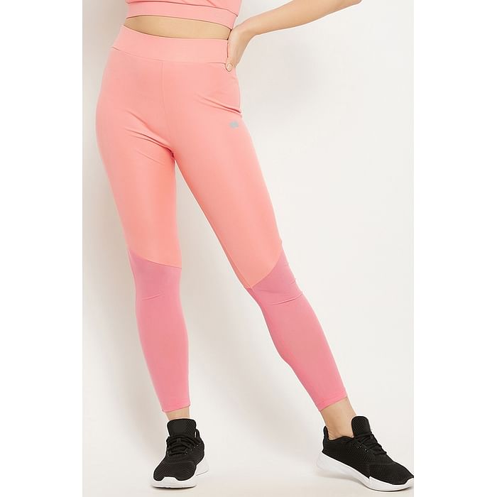 

Clovia Snug Fit Printed Active Tights in Peach Colour - AB0072P34, Teal