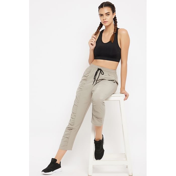 

Clovia Comfort-Fit Active Track Pants in Grey - AB0073P01, Light grey