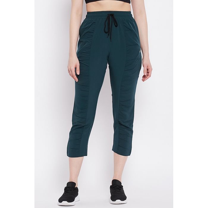 

Clovia Comfort-Fit Active Track Pants in Teal Blue - AB0073P08, Navy