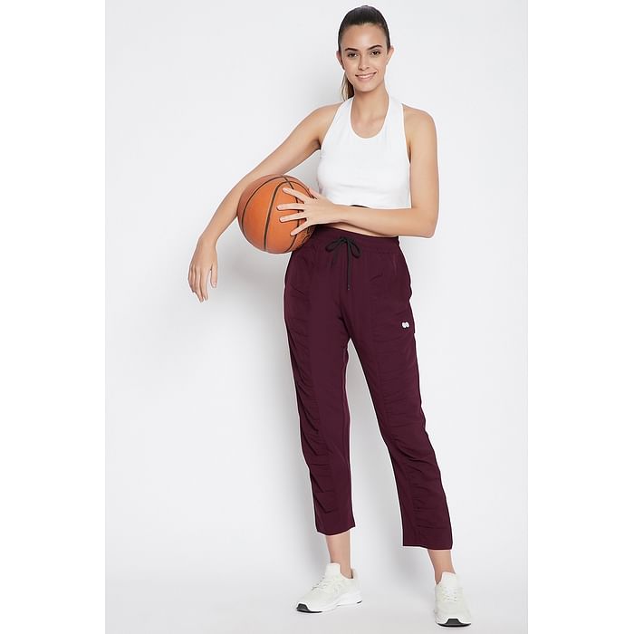 

Clovia Comfort-Fit Active Track Pants in Purple - AB0073P15