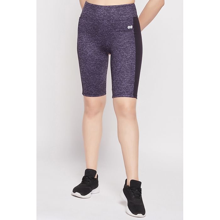 

Clovia Snug-Fit High-Rise Active Cycling Shorts in Dark Pink - AB0093P14