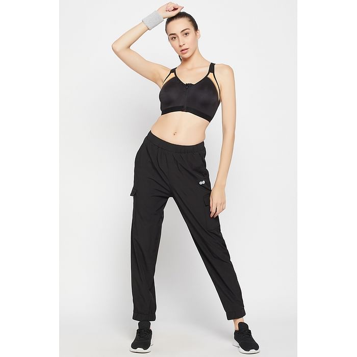 

Clovia Cargo Style Active Track Pants in Black - AB0108P13