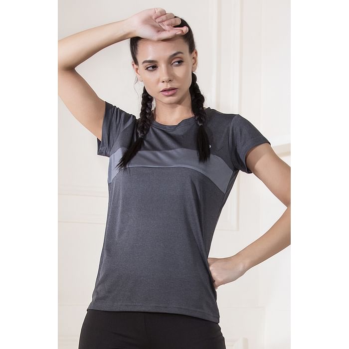 

Clovia Active T-shirt in Dark Grey - AT0112H01, Light grey
