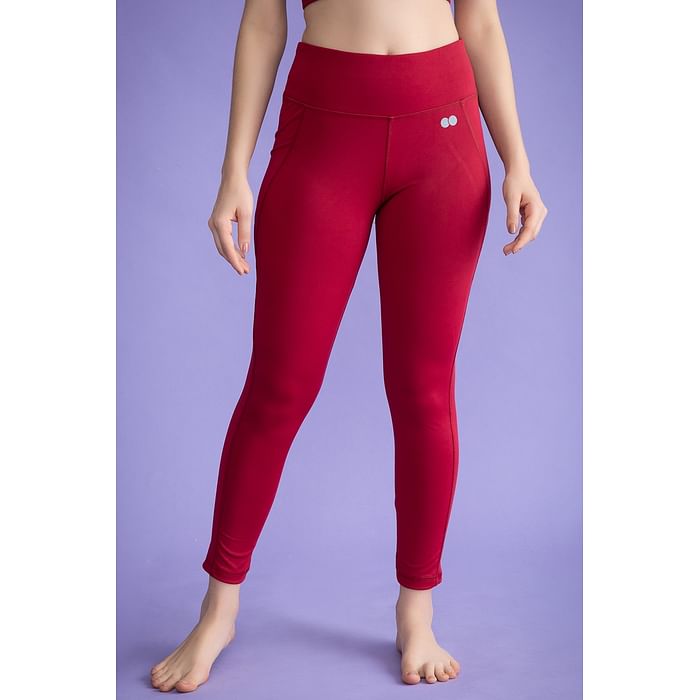 

Clovia High Rise Activewear Tights in Maroon - AB0042A09