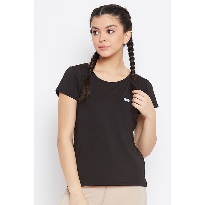 

Clovia Activewear T-shirt in Dark Grey - AT0112T05
