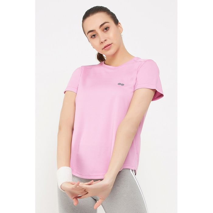 

Clovia Comfort-Fit Active T-shirt in Lilac - AT0199P12, Lavender