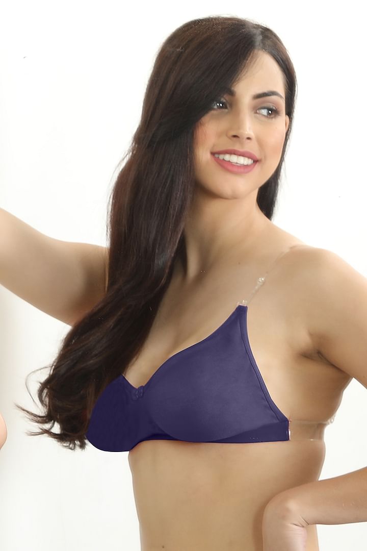Buy Full Coverage Bra with Detachable Transparent Back & Shoulder Straps in  Wine Online India, Best Prices, COD - Clovia - BR0376P15