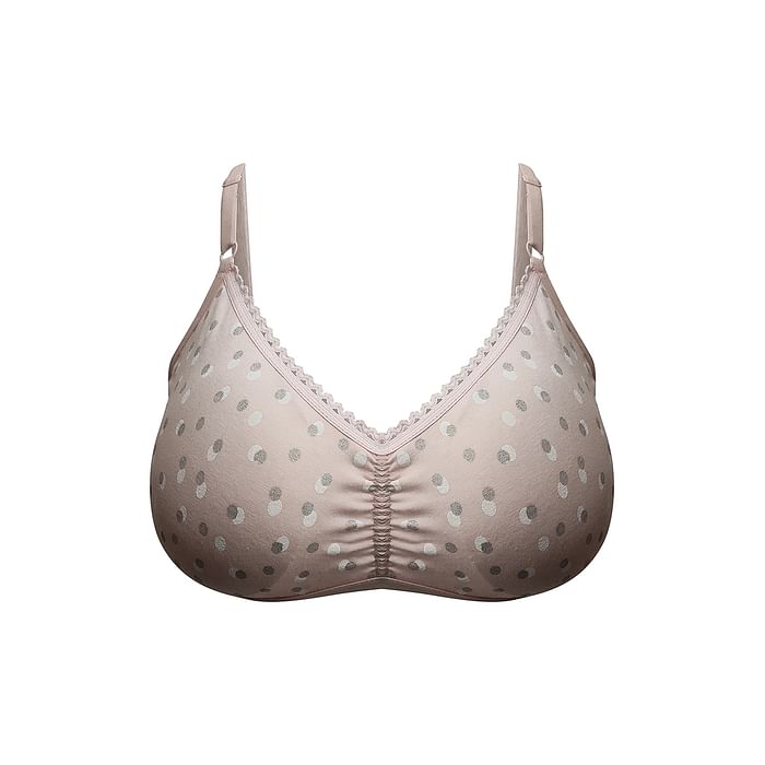 

Clovia Padded Non-Wired Polka Print Teen Bra in Light Pink - Cotton - BB0020R22