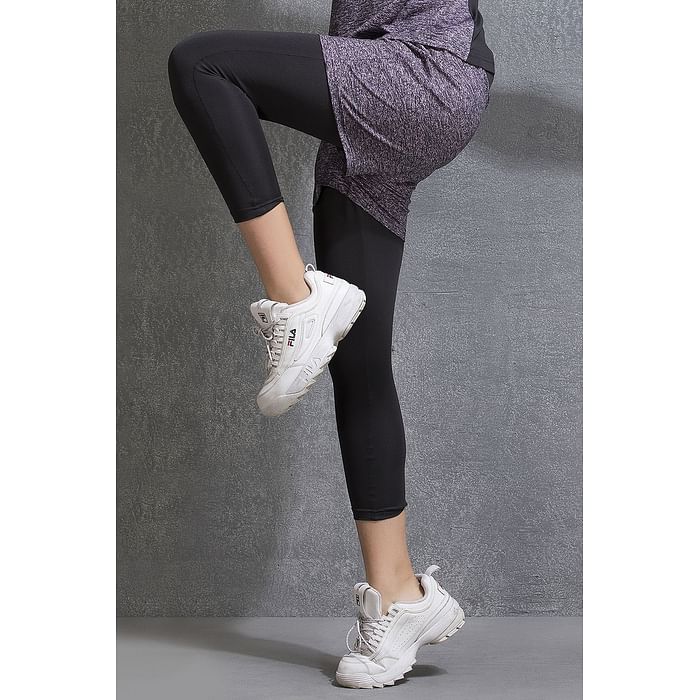 

Clovia Black Gym/Sports Activewear TightsGym/Sports Activewear Tights with Overlapping Shorts - AB0013P13