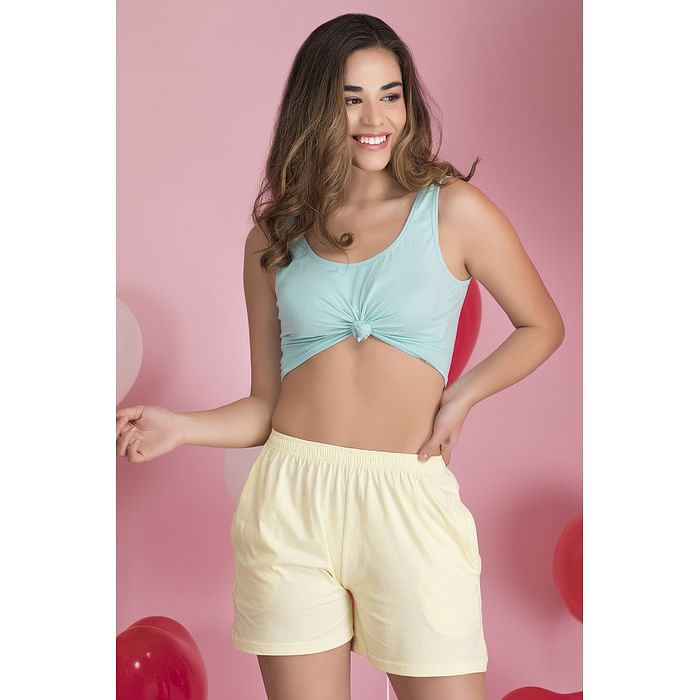 

Clovia Boxer Shorts in Light Yellow - Cotton Rich - LB0145P02