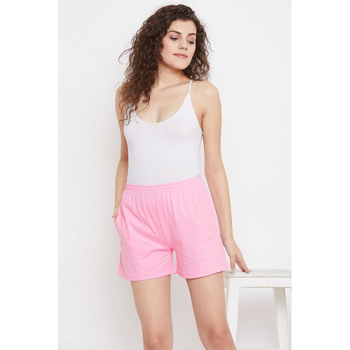 Clovia - Clovia Boxer Shorts in Pink- Cotton Rich – LB0145D22