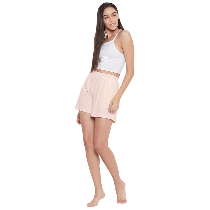 

Clovia Boxer Shorts in Skin Colour- Cotton Rich - LB0145P24, Nude-colour