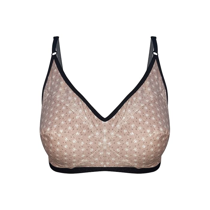 

Clovia Non-Padded Non-Wired Full Coverage Printed Bra - Cotton Rich - BR0185C24, Nude-colour