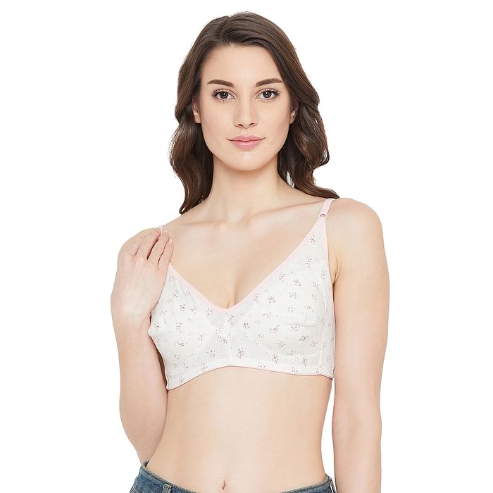 

Clovia Non-Padded Non-Wired Printed Full Figure Bra in White - Cotton Rich - BR0185F18