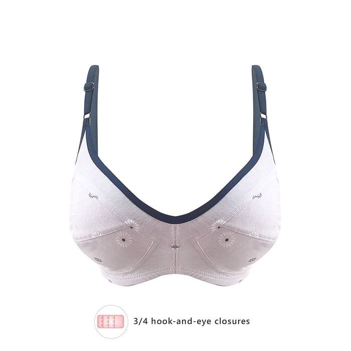 

Clovia Non-Padded Non-Wired Full Cup Floral Print Bra in Lilac - Cotton Rich - BR0185Y12, Lavender