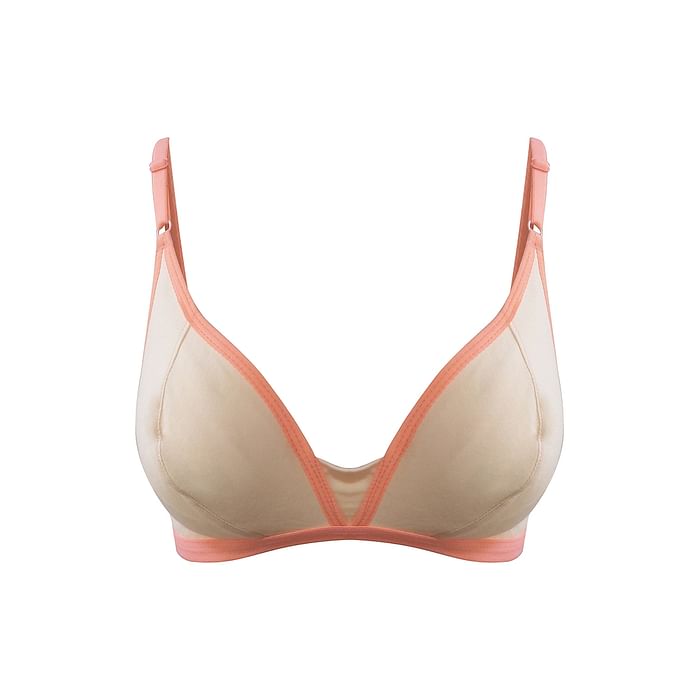 

Clovia Non-Padded Non-Wired Bra in Peach - Cotton - BR0856A16, Orange