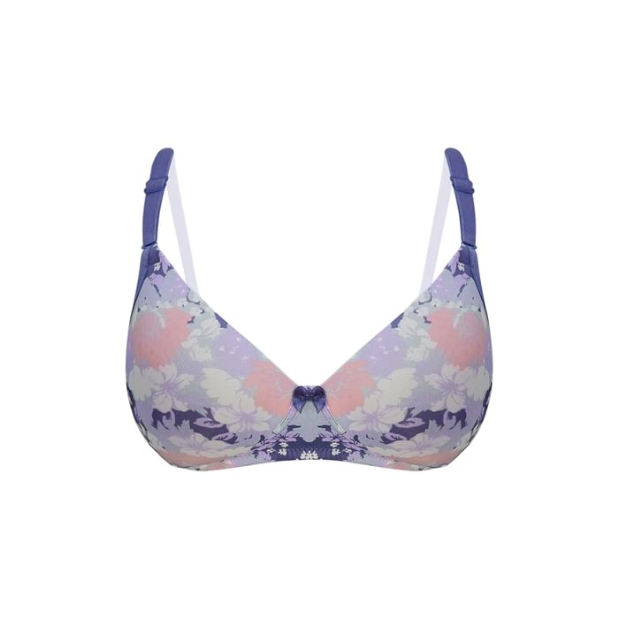 

Clovia Padded Non-Wired Full Cup Floral Print Multiway T-shirt Bra in Lilac - BR0935I12, Lavender