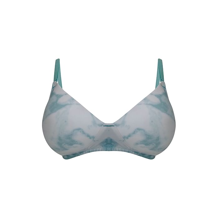 

Clovia Padded Non-Wired Full Cup Tie-Dye Print Multiway T-shirt Bra in Light Blue - BR0935Z03