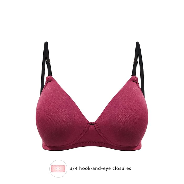 

Clovia Padded Non-Wired Full Coverage Multiway T-Shirt Bra in Dark Pink - Cotton - BR1049A14