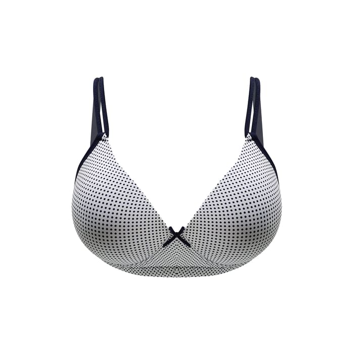 

Clovia Padded Non-Wired Full Cup Polka Dot T-shirt Bra in White - BR1067U18