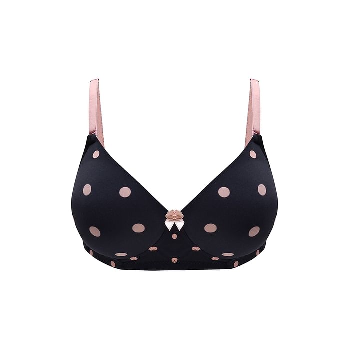 

Clovia Padded Non-Wired Polka Print Full Cup Multiway T-shirt Bra in Black - BR1277C13