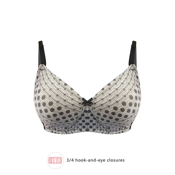 

Clovia Padded Non-Wired Full Cup Printed Multiway T-shirt Bra in Black - BR1277U13