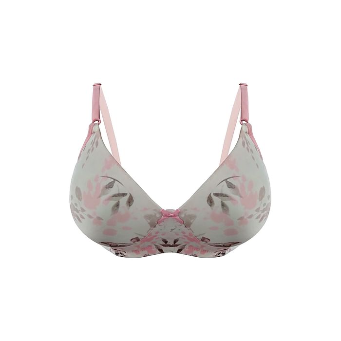 

Clovia Padded Non-Wired Full Cup Printed T-shirt Bra in White - BR1277W18
