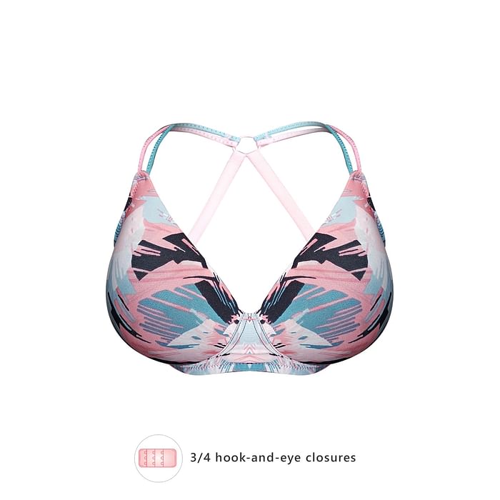 

Clovia Padded Non-Wired Full Cup Abstract Print Racerback T-shirt Bra in Multicolour - BR1390B19