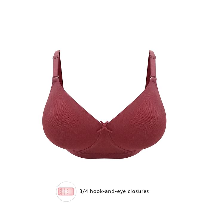 

Clovia Padded Non-Wired Full Cup Multiway T-shirt Bra in Maroon - BR1480A09
