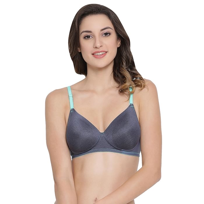 

Clovia Lightly Padded Non-Wired Multiway T-Shirt Bra - BR1521R08, Navy