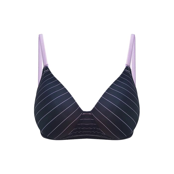 

Clovia Padded Non-Wired Printed T-Shirt Bra - BR1521R13, Black
