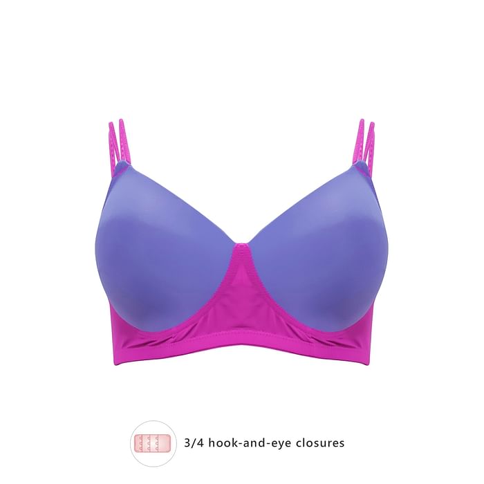 

Clovia Padded Non-Wired Full Coverage T-shirt Bra in Purple - BR1569P19
