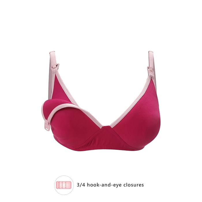 

Clovia Non-Padded Non-Wired Feeding Bra in Dark Pink - Cotton - BR1588A14