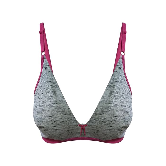 

Clovia Non-Padded Non-Wired Bra In Grey - Cotton Rich - BR1595A05, Dark grey