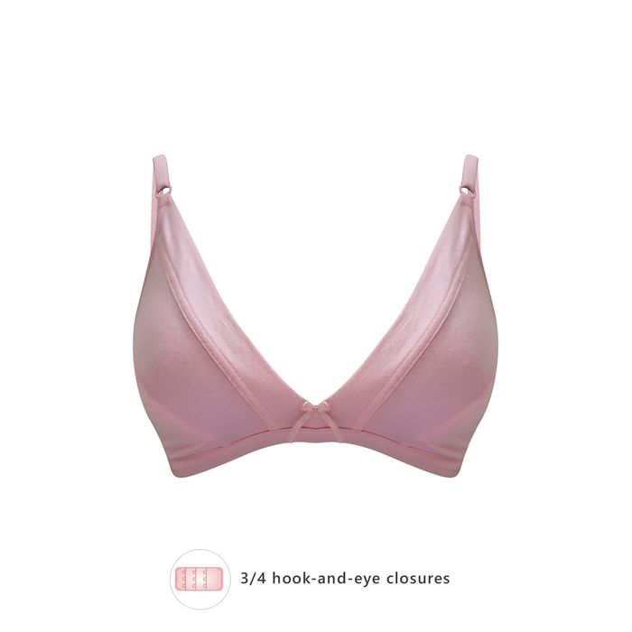 

Clovia Non-Padded Non-Wired Demi Cup Plunge Bra in Baby Pink - Cotton Rich - BR1595C22, Light pink