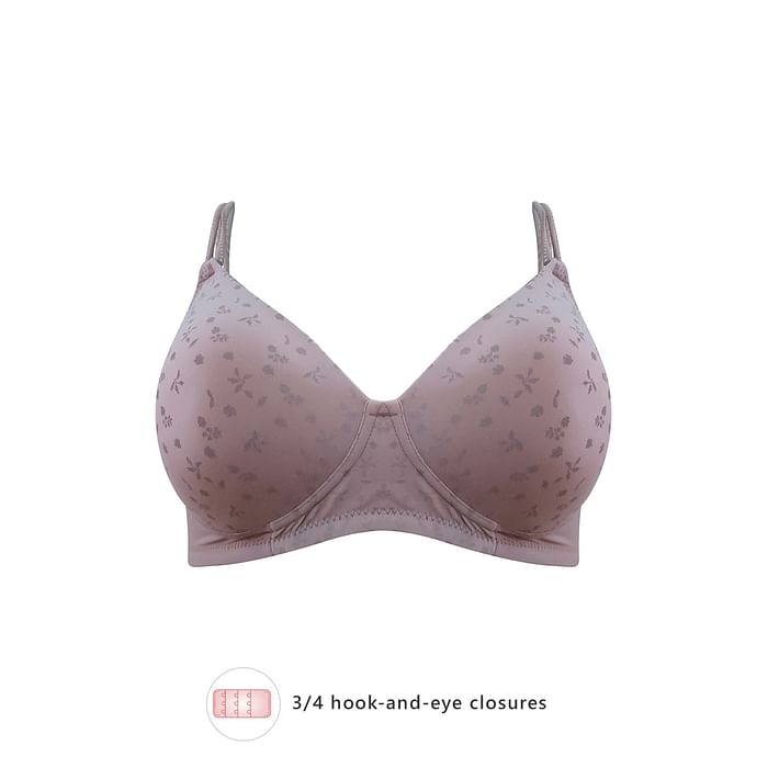 

Clovia Padded Non-Wired Full Coverage Floral Print T-shirt Bra in Brown - BR1737A06