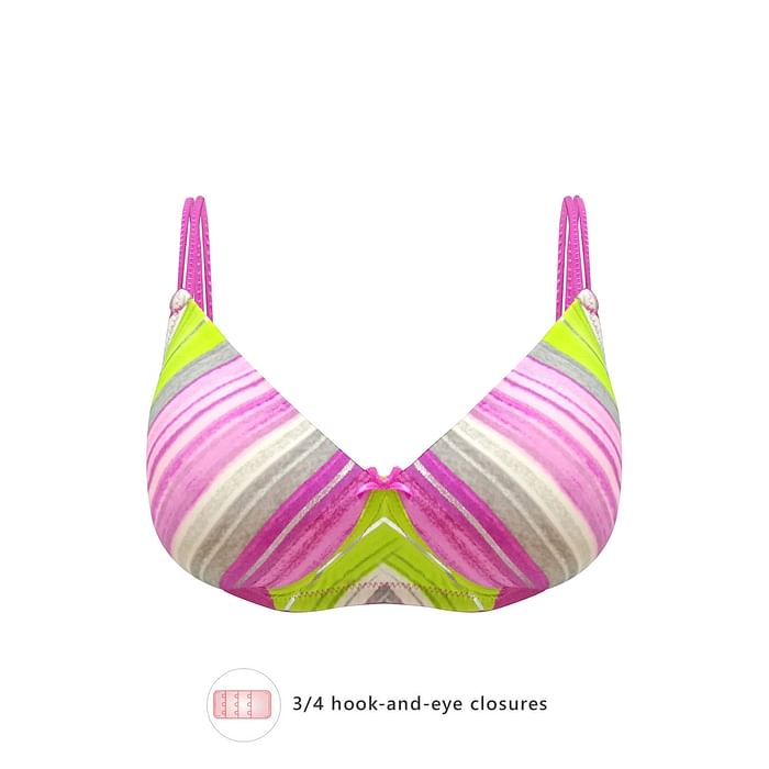 

Clovia Padded Non-Wired Full Cup Striped T-shirt Bra in Multicolor - BR1737A19, Multicolour