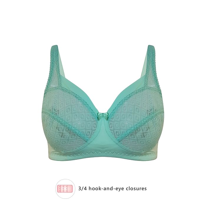 

Clovia Lace Non-Padded Non-Wired Full Cup Bra - BR1769R11, Light green