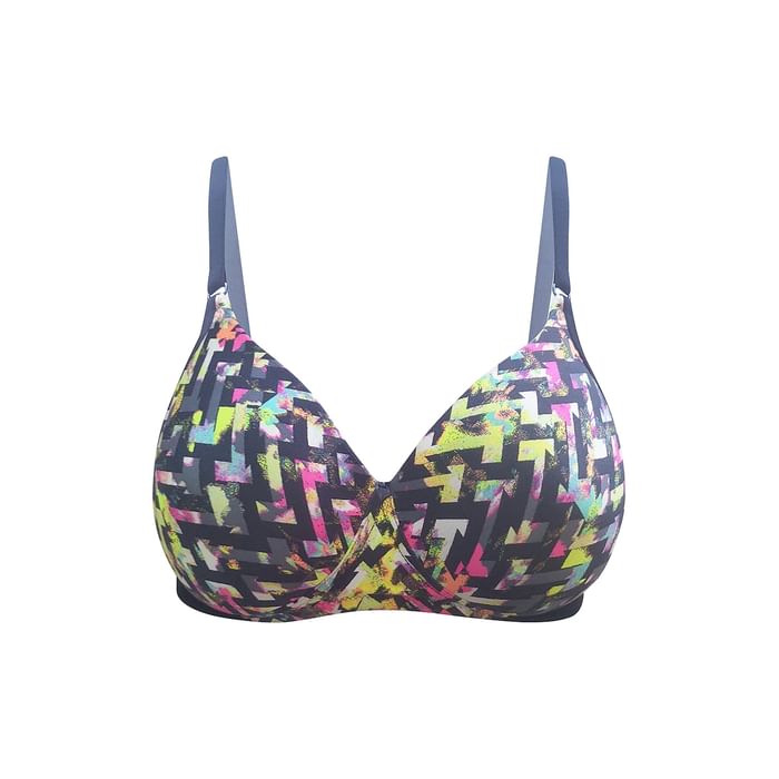 

Clovia Padded Non-Wired Full Cup Printed T-shirt Bra in Black - BR1773A13