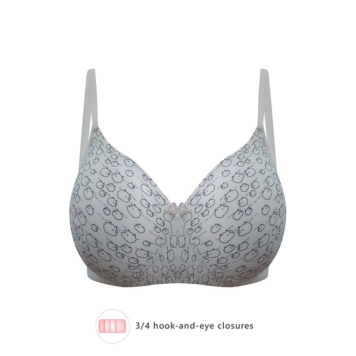 

Clovia Lighty Padded Non-Wired Printed T-shirt Bra - BR1773R18, White