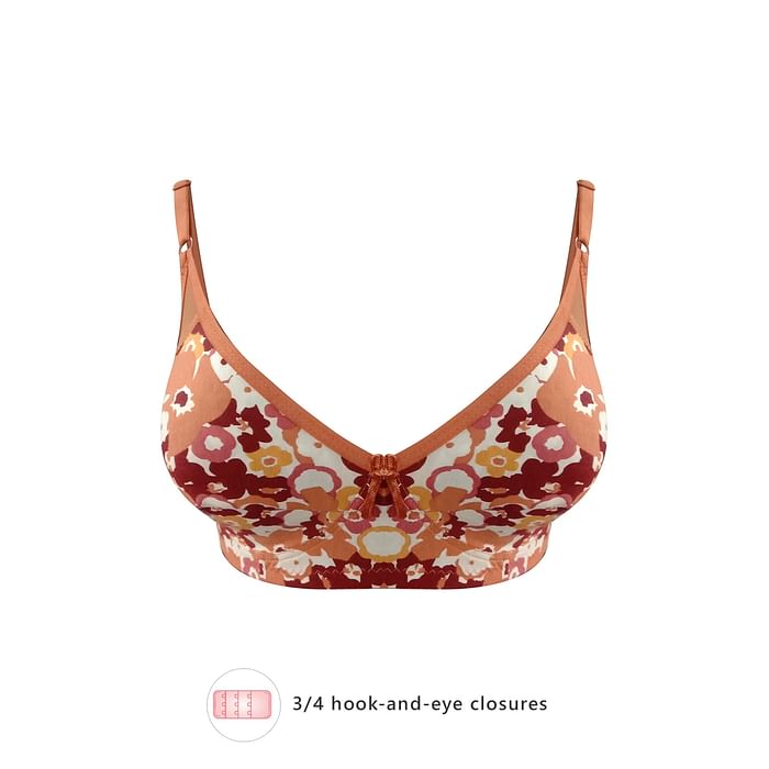 

Clovia Non-Padded Non-Wired Full Cup Floral Print Bra in Brown - Cotton - BR1780A06