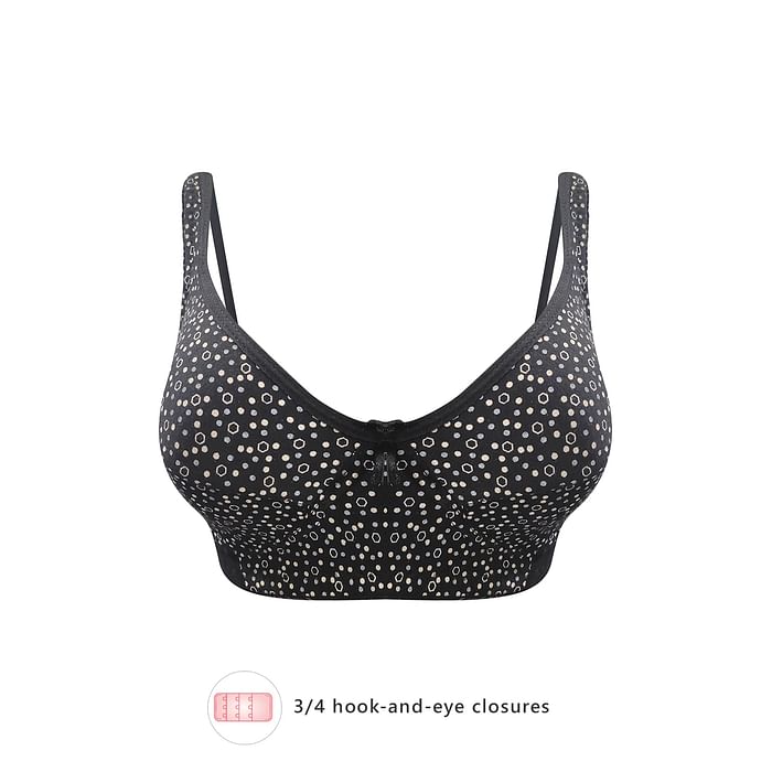 

Clovia Non-Padded Non-Wired Full Cup Printed Bra in Black - Cotton - BR1797C13