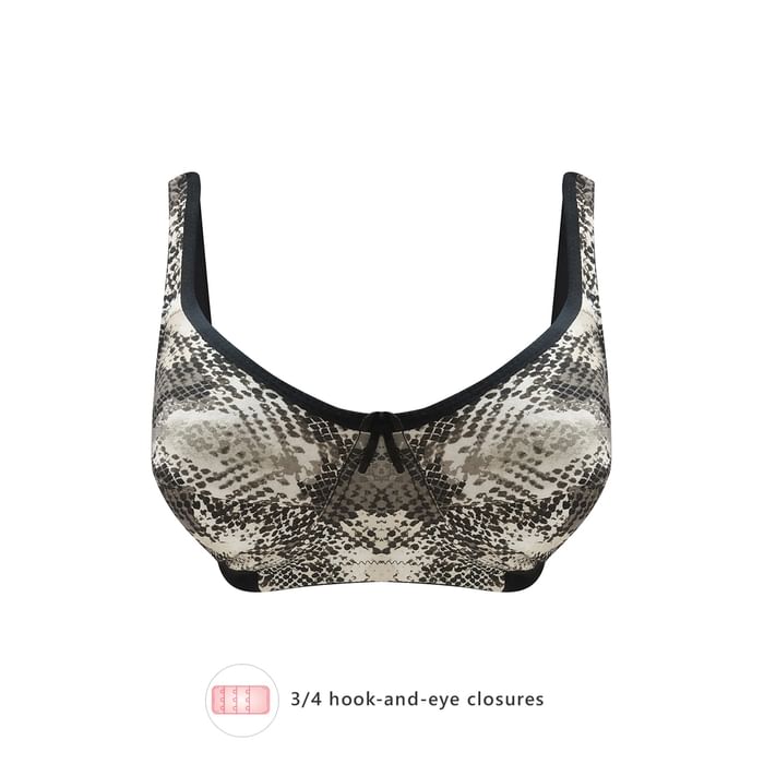 

Clovia Non-Padded Non-Wired Full Cup Snakeskin Print Bra in Grey - Cotton - BR1797Q05, Dark grey