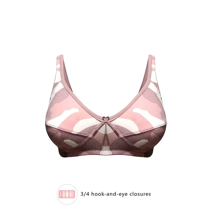 

Clovia Non-Padded Non-Wired Full Cup Camouflage Print Bra in Pink - Cotton - BR1797Y22, Light pink