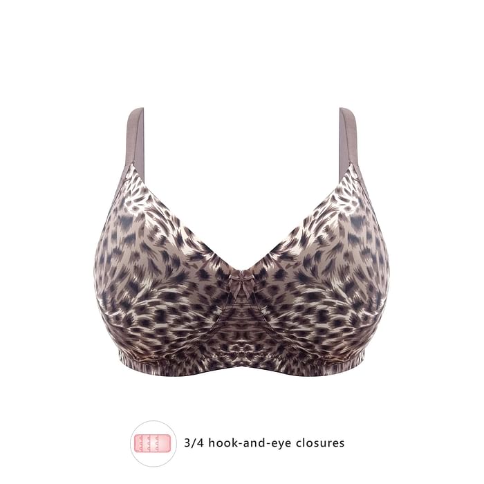 

Clovia Padded Non-Wired Animal Print T-Shirt Bra in Brown - BR1804G06