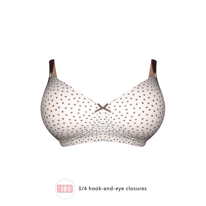 

Clovia Padded Non-Wired Full Cup Polka Print T-shirt Multiway Bra in White - BR1804U18