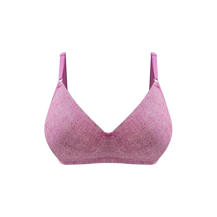 

Clovia Padded Non-Wired Full Cup Denim Look T-shirt Bra in Pink - BR1804W22, Light pink